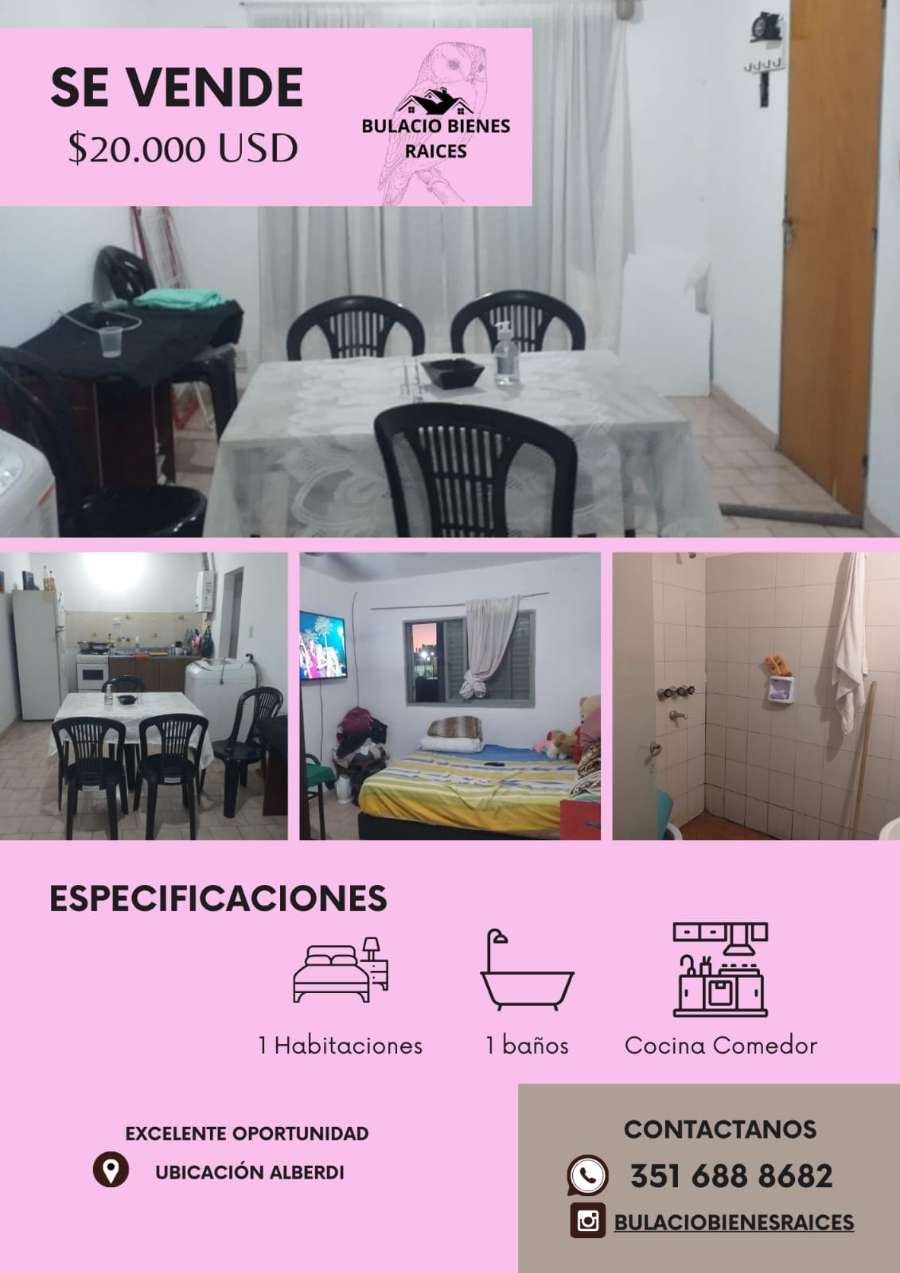 SE ALQUILA DPTO 1 DORM BARRIO ALBERDI - Imagen 1