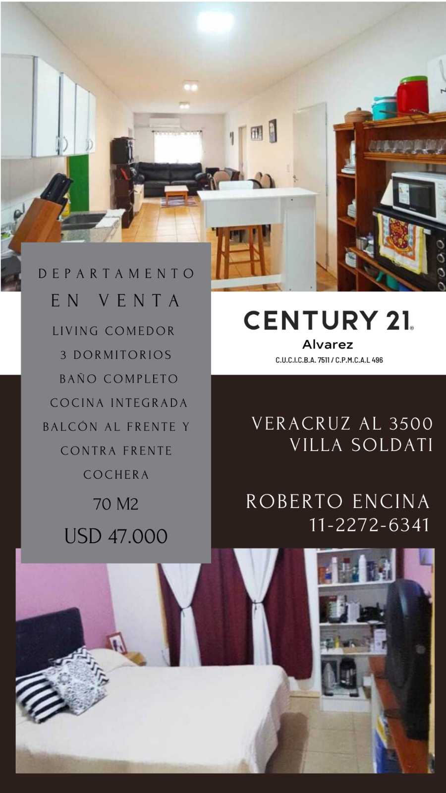 Venta Departamento 4 Ambientes En Villa Soldati - Departamento en Venta en Villa Soldati con 3 dorm., 4 amb. y 60 m2 cubiertos - imagen 1
