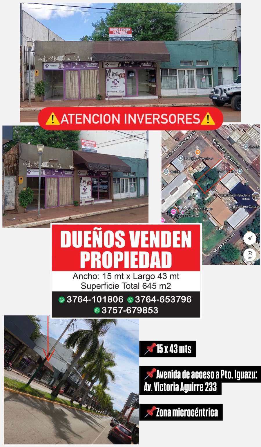 Terreno en Puerto Iguazú para en Venta · frente 15 m · largo 43 m · dueño directo - Imagen 2