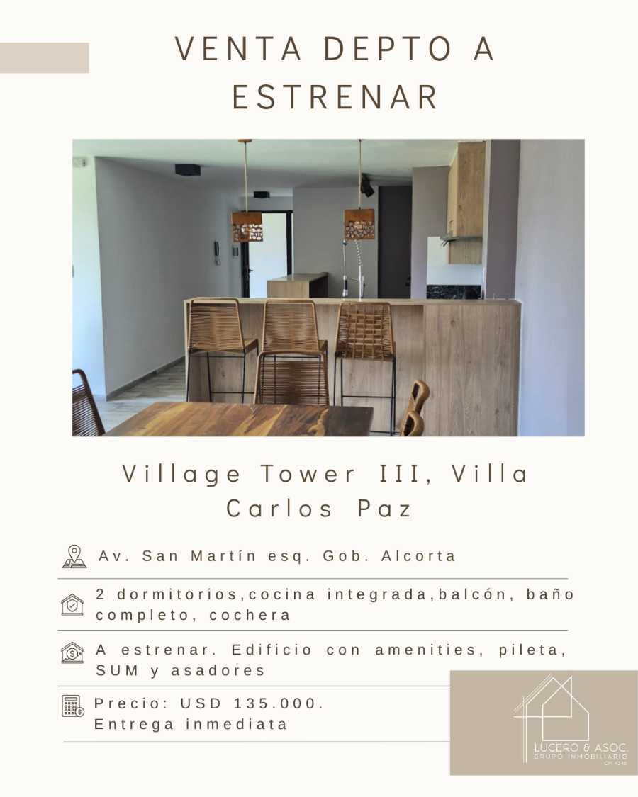 VENTA DEPTO 2 DORMITORIOS EN VILLA CARLOS PAZ - Imagen 1