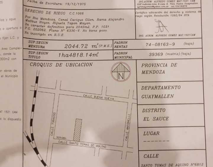 Terreno en Bermejo para en Venta · frente 388 m · largo 12 m · 4,6 m² de lote · dueño directo - Imagen 1