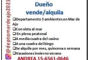 Departamento en Venta en Mar de Ajo · dueño directo · 2 dorm · 3 ambientes - Imagen 1