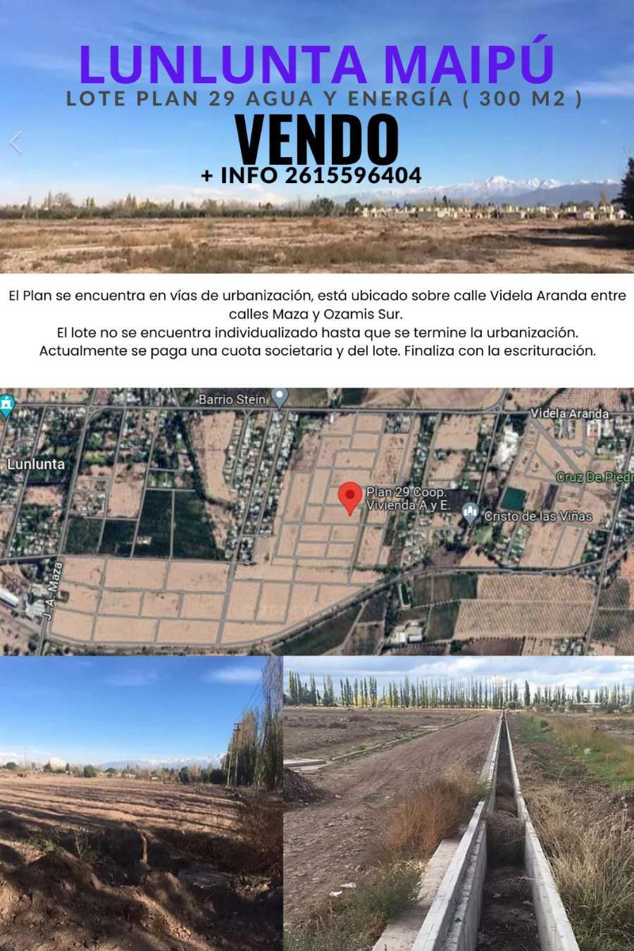 DUEÑO VENDE LOTE PLAN 29 AGUA Y ENERGÍA LUNLUNTA - Imagen 3