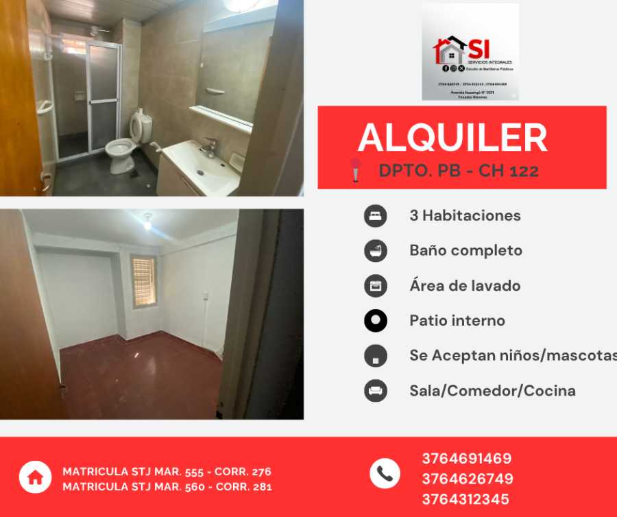 Alquilo Hermoso Departamento de 3 habitaciones Reciclado - Imagen 5