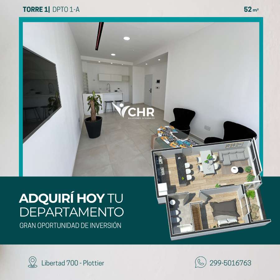 Departamento 1 dormitorio en Plottier - Imagen 1