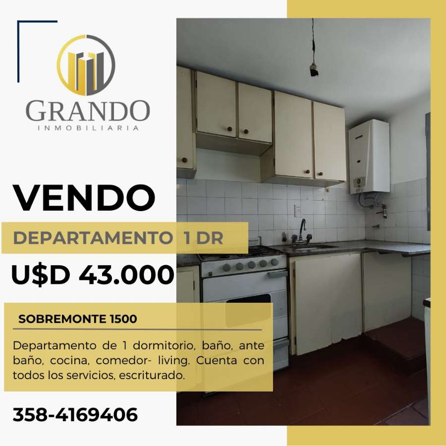 Vendo Departamento En Macrocentro - Departamento en Venta en Río Cuarto con 1 dorm. - imagen 1