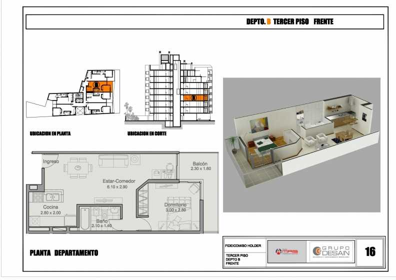 VENTA DPTO C / BALCON - Imagen 1