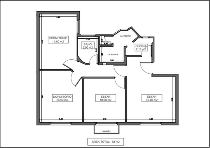Departamento en Venta en Balvanera, · dueño directo · 2 dorm · 4 ambientes · 68 m² de lote - Imagen 1