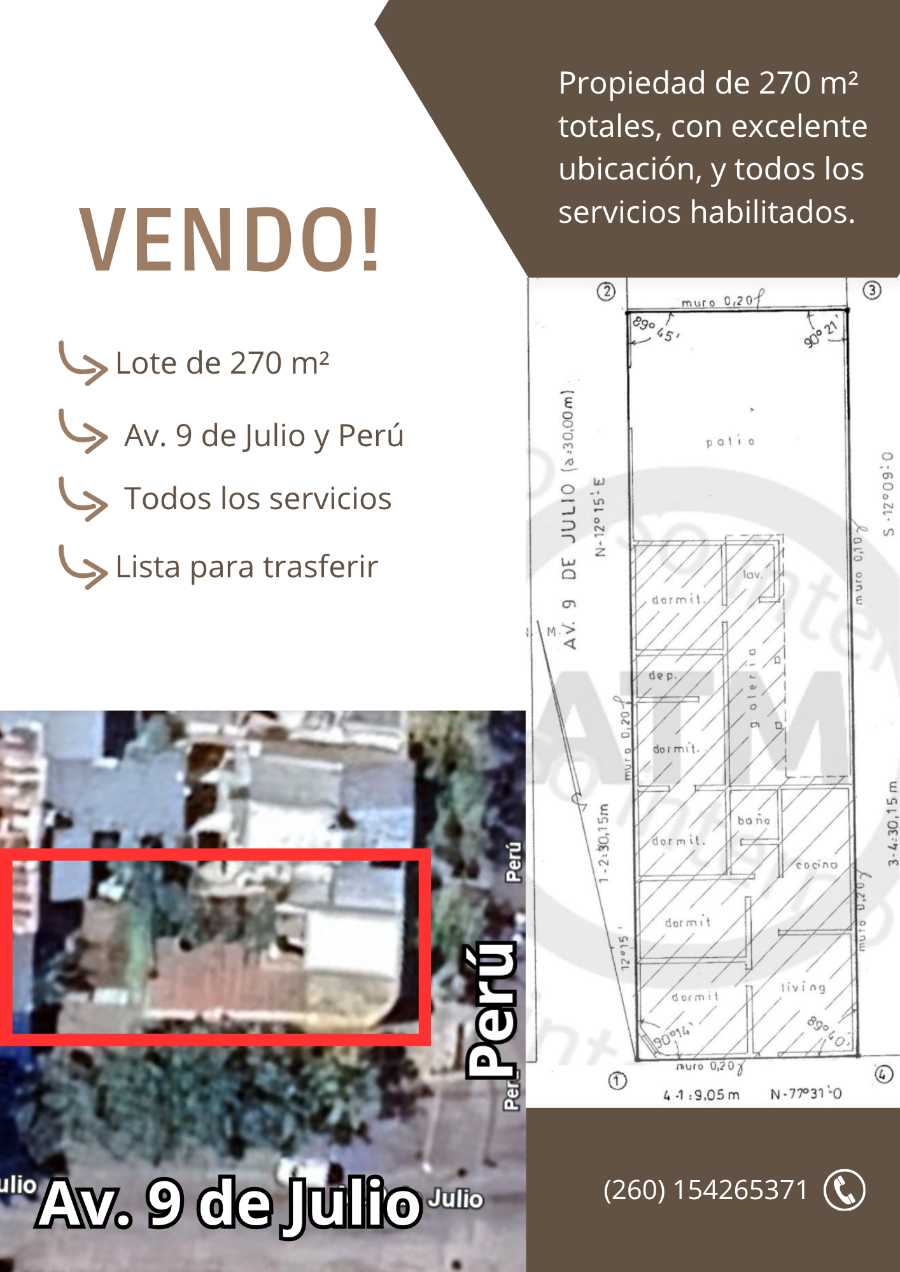 Tu próximo Terreno en Venta en San Rafael · 270 m² de lote · dueño directo · 4 o más dorm · cochera - Imagen 1