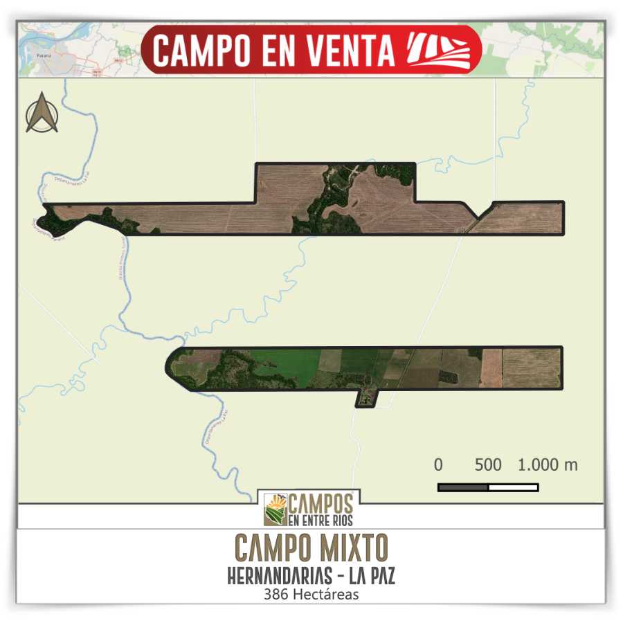 Campo en venta en Villa Hernandarias, Entre Ríos, 386 ha mixto - Imagen 1